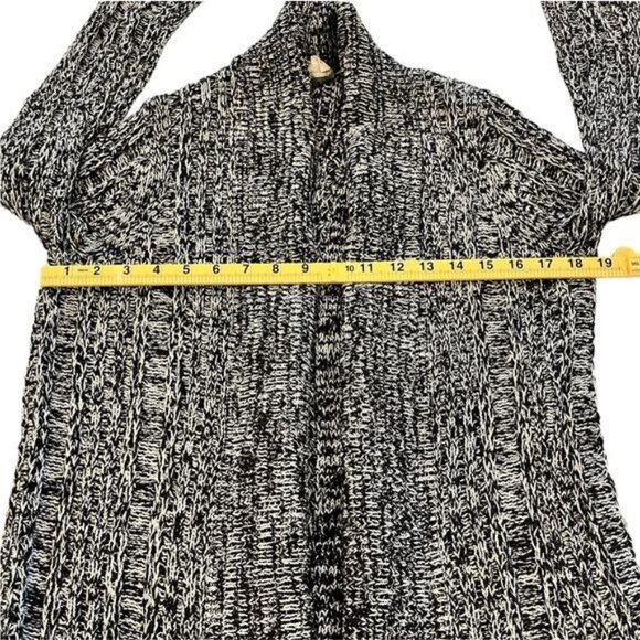 Anthropologie Long Oversized Knit Cardigan Black White Relaxed Fit Size Small - Picture 6 of 9